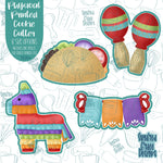 Cinco De Mayo Taco Cookie Cutter Set with Matching PNG Images for Edible Ink Printers Including Eddie