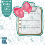 Back to School Clipboard with Bow Cookie Cutter with Matching Printable PNG Images for Edible Ink Printers Including Eddie