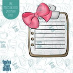 Back to School Clipboard with Bow Cookie Cutter with Matching Printable PNG Images for Edible Ink Printers Including Eddie