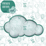 Storm Cloud Cookie Cutter with PNG Images to Match - Hand Drawn Graphics for Edible Ink Printers