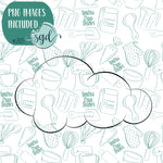 Storm Cloud Cookie Cutter with PNG Images to Match - Hand Drawn Graphics for Edible Ink Printers