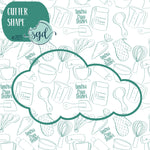 Storm Cloud Cookie Cutter with PNG Images to Match - Hand Drawn Graphics for Edible Ink Printers