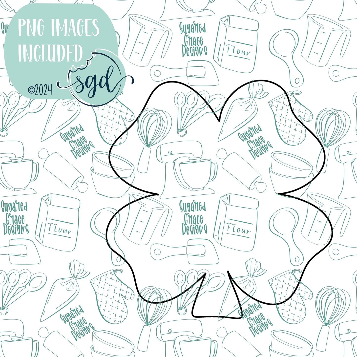 St Patricks Day Clover or Shamrock Cookie Cutter STL File  with PNG Images to Match - For 3D Printing and Edible Ink Printers