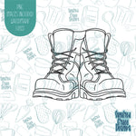 Army Military Combat Boots Cookie Cutter with Matching PNG Images for Edible Ink Prints Including Eddie