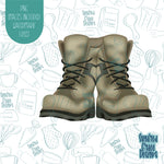 Army Military Combat Boots Cookie Cutter with Matching PNG Images for Edible Ink Prints Including Eddie