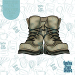 Army Military Combat Boots Cookie Cutter STL Files for 3D Printing with Matching PNG Images for Edible Ink Printers Including Eddie