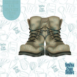 Army Military Combat Boots Cookie Cutter STL Files for 3D Printing with Matching PNG Images for Edible Ink Printers Including Eddie