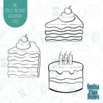 Comic Style Birthday Cake Set cookie cutter with png images for eddie