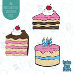 Comic Style Birthday Cake Set cookie cutter with png images for eddie