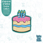 Comic Style Birthday Cake cookie cutter with png images for edible printers