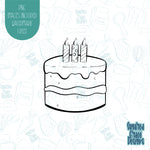 Comic Style Birthday Cake cookie cutter with png images for edible printers