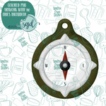 Compass Cookie Cutter with PNG Images to Match - Hand Drawn Graphics for Edible Ink Printers