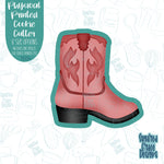 Cowgirl boot cookie cutter with png images for edible ink printers including Eddie