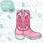 Pink Western Cowgirl Boot Cookie Cutter STL Files with PNG Images to Match - For 3D Printing and Edible Ink Printers