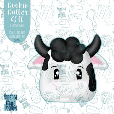 Cow Cookie Cutter STL Files for 3D Printing with Matching Printable PNG Images for Edible Ink Printers Including Eddie