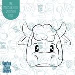 Cow Cookie Cutter with Matching Printable PNG Images for Edible Ink Printers Including Eddie