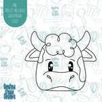 Cow Cookie Cutter with Matching Printable PNG Images for Edible Ink Printers Including Eddie