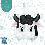 Cow Cookie Cutter with Matching Printable PNG Images for Edible Ink Printers Including Eddie