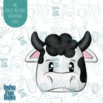 Cow Cookie Cutter with Matching Printable PNG Images for Edible Ink Printers Including Eddie