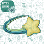 Shooting Star Cookie Cutter with PNG Images to Match - Hand Drawn Graphics for Edible Ink Printers