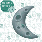 Crescent Moon Cookie Cutter with PNG Images to Match - Hand Drawn Graphics for Edible Ink Printers