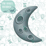 Crescent Moon Cookie Cutter STL File  with PNG Images to Match - For 3D Printing and Edible Ink Printers