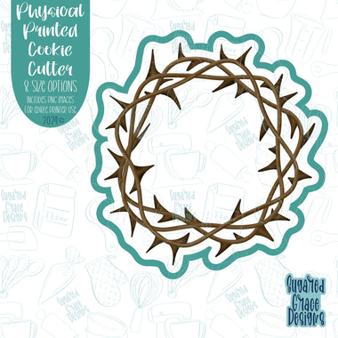 Crown of Thorns Easter Cookie Cutter with Matching PNG Images for Edible Ink Printers Including Eddie