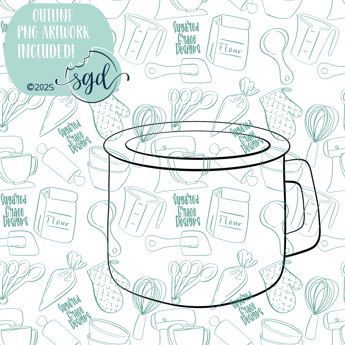 Cup Cutter STL File with PNG Images to Match - For 3D Printing and Edible Ink Printers
