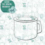 Red Cup or Mug Cookie Cutter with PNG Images to Match - Hand Drawn Graphics for Edible Ink Printers