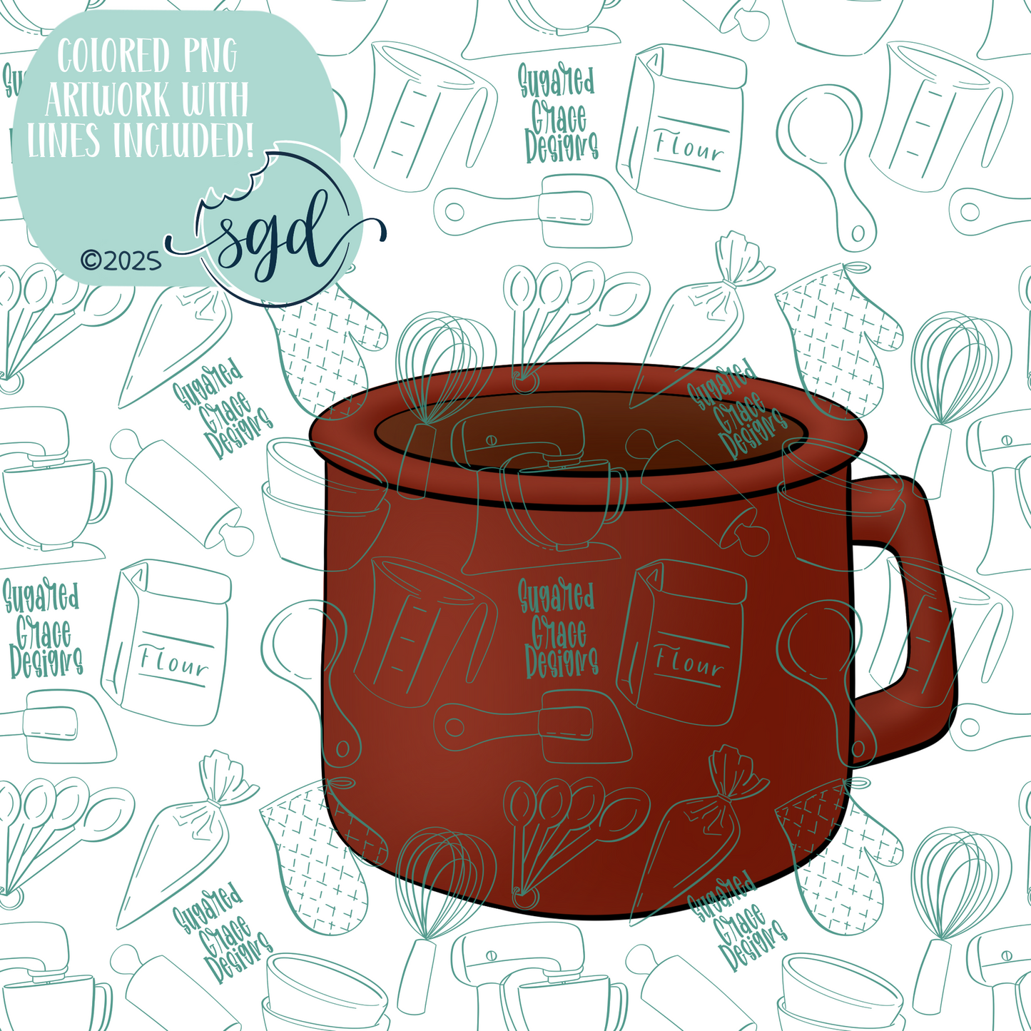 Cup Cutter STL File with PNG Images to Match - For 3D Printing and Edible Ink Printers