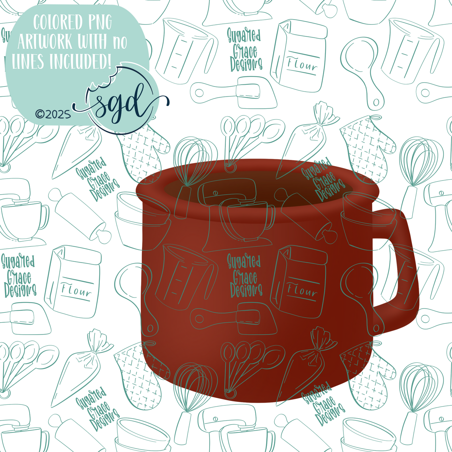 Cup Cutter STL File with PNG Images to Match - For 3D Printing and Edible Ink Printers