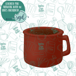 Red Cup or Mug Cookie Cutter with PNG Images to Match - Hand Drawn Graphics for Edible Ink Printers