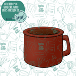 Red Cup or Mug Cookie Cutter with PNG Images to Match - Hand Drawn Graphics for Edible Ink Printers