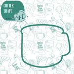 Red Cup or Mug Cookie Cutter with PNG Images to Match - Hand Drawn Graphics for Edible Ink Printers