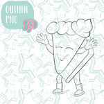 Dancing Pumpkin Pie slice Cookie Cutter STL File with PNG Images to Match - For 3D Printing and Edible Ink Printers