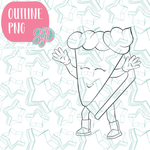 Dancing Pumpkin Pie Slice PNG Image Set for Edible Ink Printers - Hand Drawn Editable Graphics
