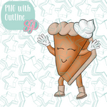 Dancing Pumpkin Pie slice Cookie Cutter STL File with PNG Images to Match - For 3D Printing and Edible Ink Printers