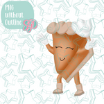 Dancing Pumpkin Pie slice Cookie Cutter STL File with PNG Images to Match - For 3D Printing and Edible Ink Printers