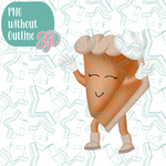 Dancing Pumpkin Pie Slice Cookie Cutter with PNG Images to Match - Hand Drawn Graphics for Edible Ink Printers