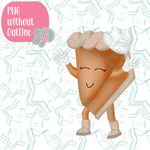 Dancing Pumpkin Pie Slice PNG Image Set for Edible Ink Printers - Hand Drawn Editable Graphics