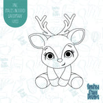 Deer cookie cutter with png images for edible ink printers including Eddie