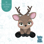 Deer cookie cutter with png images for edible ink printers including Eddie