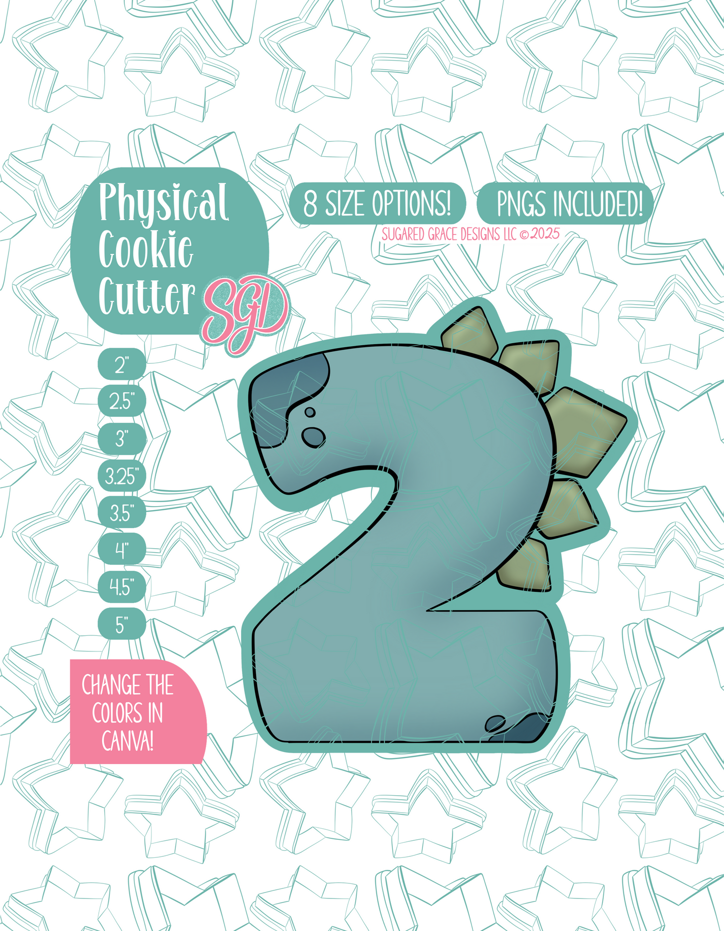 Dino 2 Cookie Cutter Plaque with matching PNG