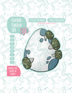 Dinosaur Egg Cookie Cutter STL File with PNG Images to Match - For 3D Printing and Edible Ink Printers