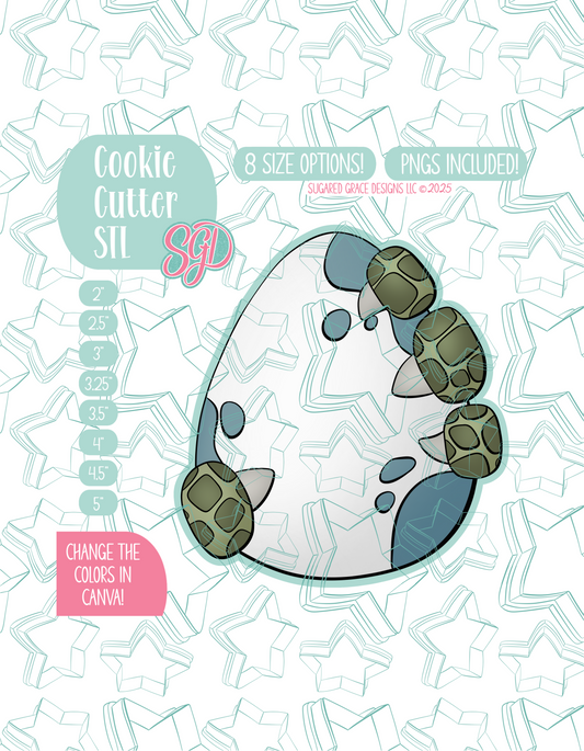 Dinosaur Egg Cookie Cutter STL File with PNG Images to Match - For 3D Printing and Edible Ink Printers