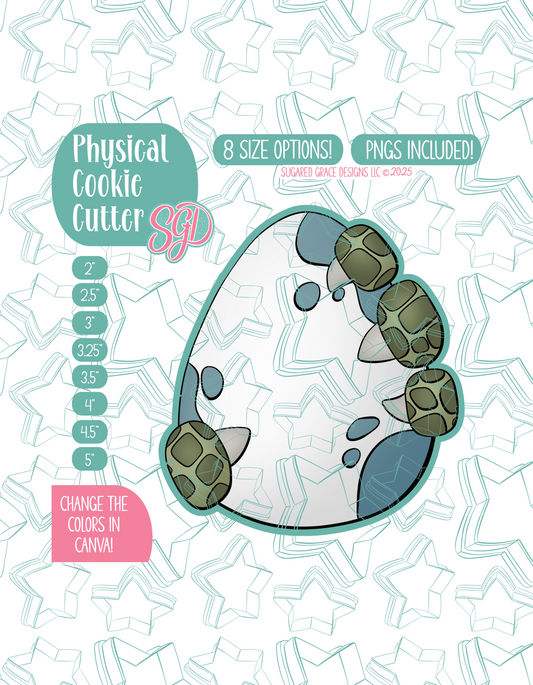 Dinosaur Egg Cookie Cutter Plaque with PNG Images to Match - Hand Drawn Graphics for Edible Ink Printers