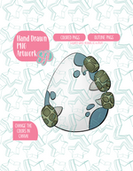 Dinosaur Egg PNG Image Set for Edible Ink Printers - Hand Drawn Editable Graphics