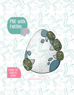 Dinosaur Egg Cookie Cutter Plaque with PNG Images to Match - Hand Drawn Graphics for Edible Ink Printers