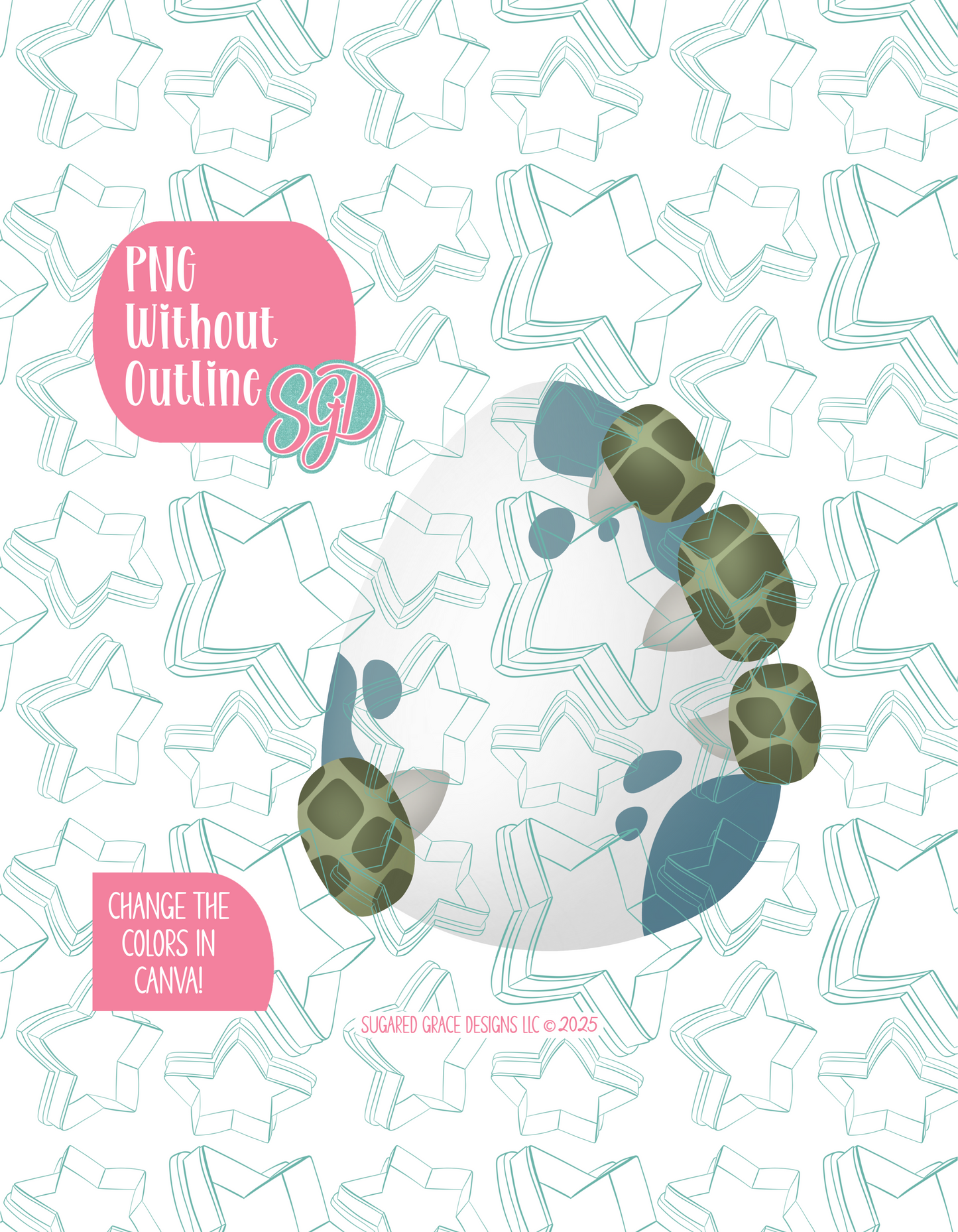 Dinosaur Egg PNG Image Set for Edible Ink Printers - Hand Drawn Editable Graphics