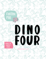 Dino Four Plaque Cookie Cutter STL File with PNG Images to Match - For 3D Printing and Edible Ink Printers